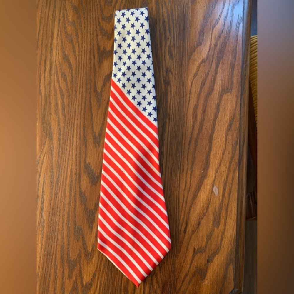 Misano Red White Blue with Stars Stripes Tie